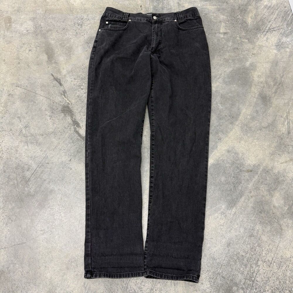 VERSACE V2 CLASSIC Button Front Jeans Faded Black Pants 36 x 32 Italy